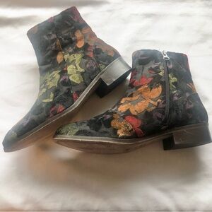 Ethem Floral Cut Velvet Ankle Boot Size 40